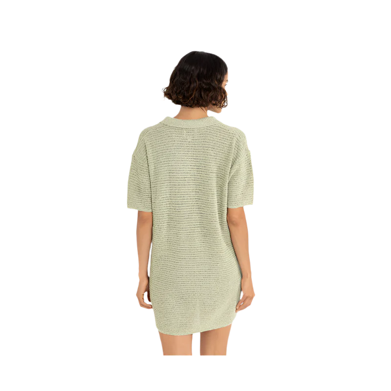 Rhythm - Abby Knit Shirt Dress in Fern