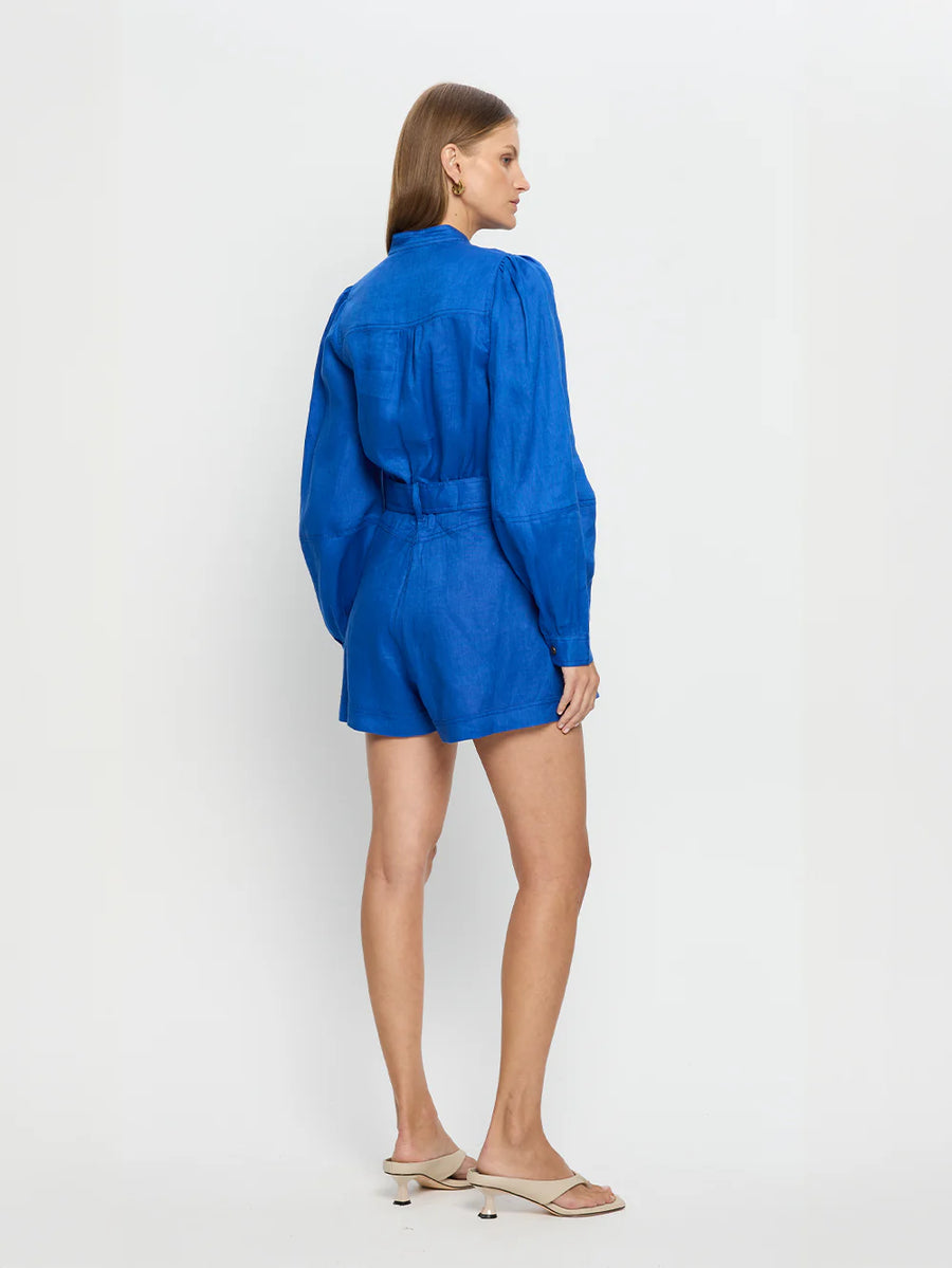 KIVARI - Ada Playsuit In Cobalt Blue