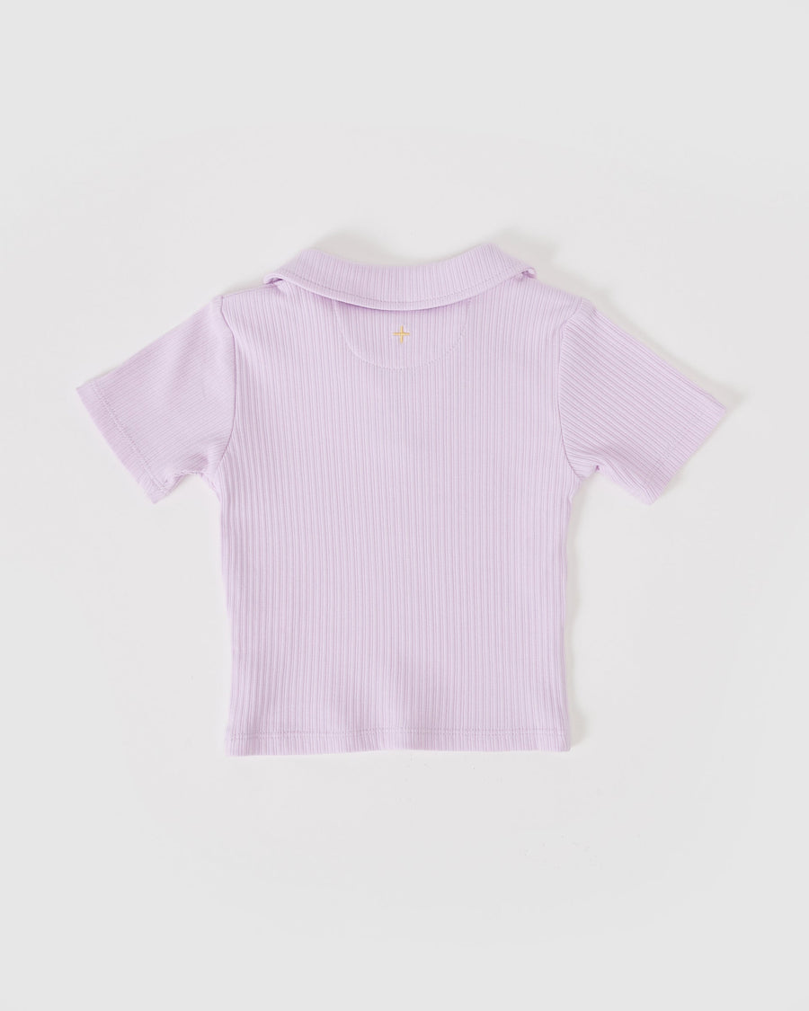 GOLDIE + ACE - Pia Collared T-Shirt in Lavender