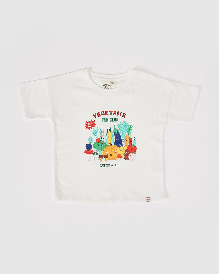 GOLDIE + ACE - Vegetable Fan Club Print t-Shirt in Ivory