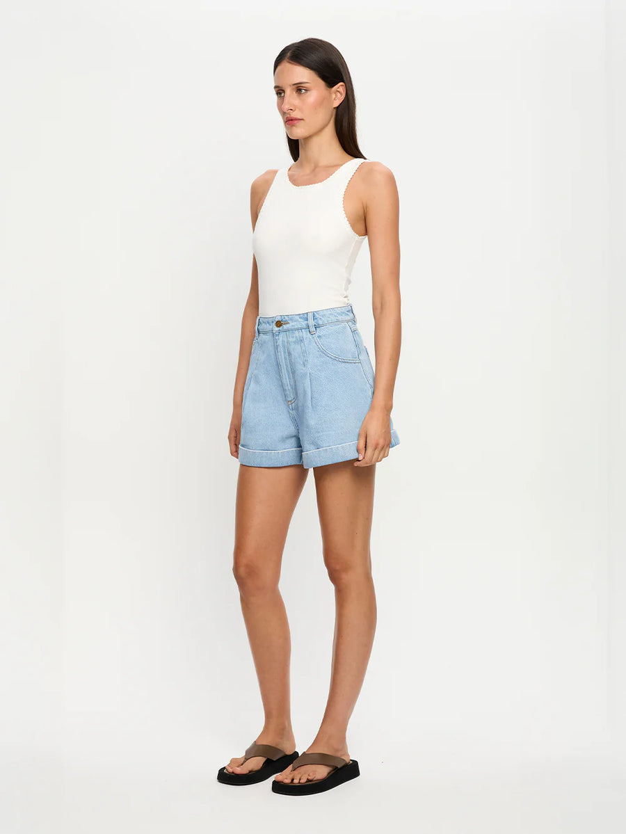 KIVARI - Avery Denim Short In Dusty Blue