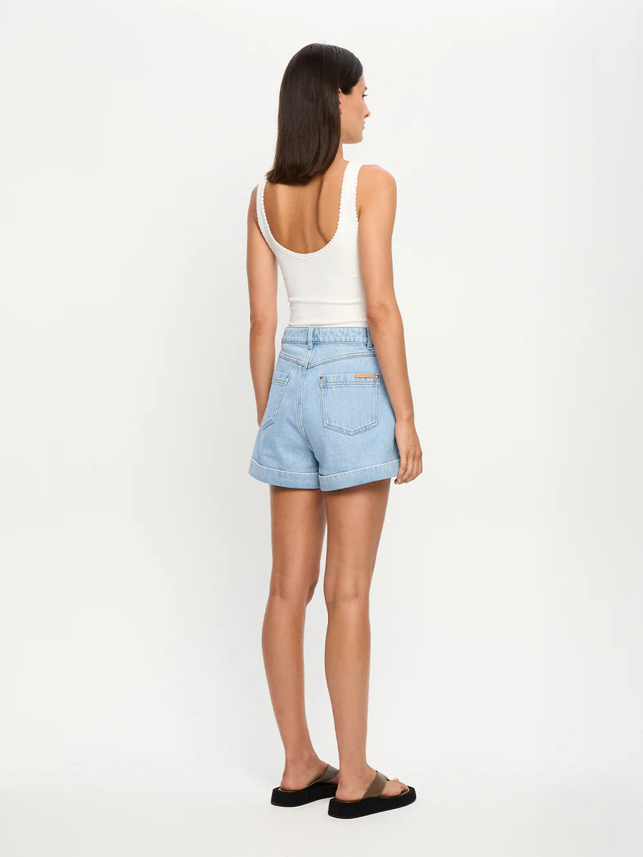 KIVARI - Avery Denim Short In Dusty Blue