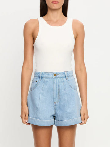 KIVARI - Avery Denim Short In Dusty Blue