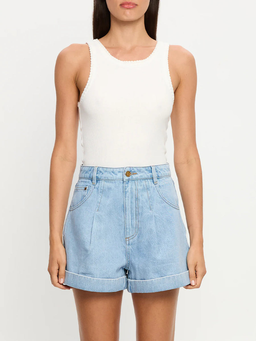 KIVARI - Avery Denim Short In Dusty Blue