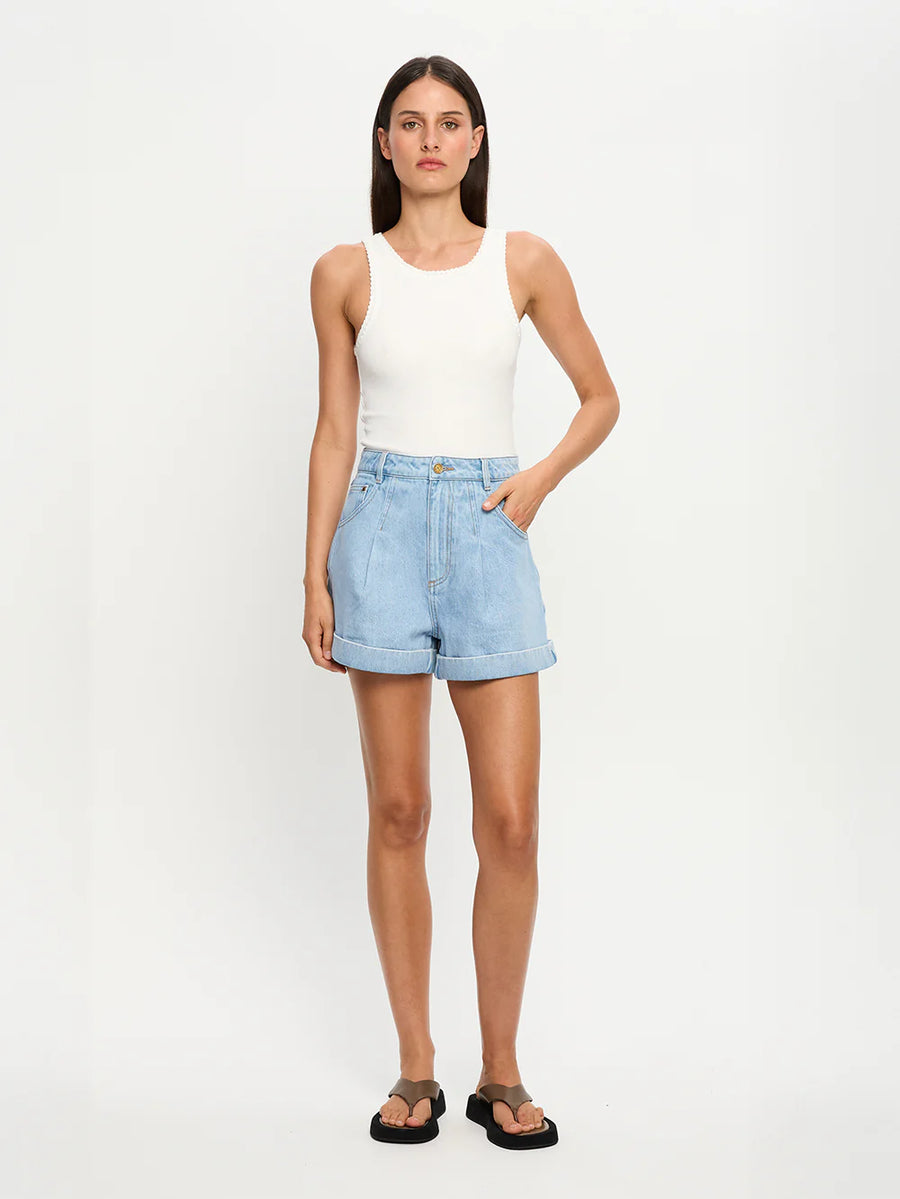 KIVARI - Avery Denim Short In Dusty Blue