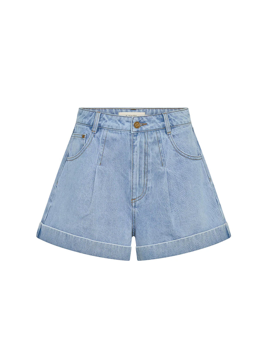 KIVARI - Avery Denim Short In Dusty Blue