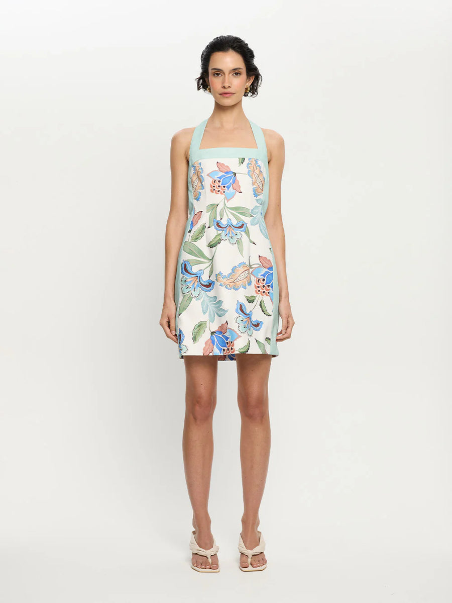 KIVARI - Azure Halter Mini Dress In Azure