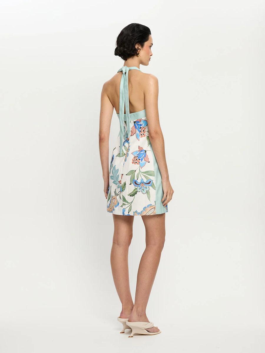 KIVARI - Azure Halter Mini Dress In Azure