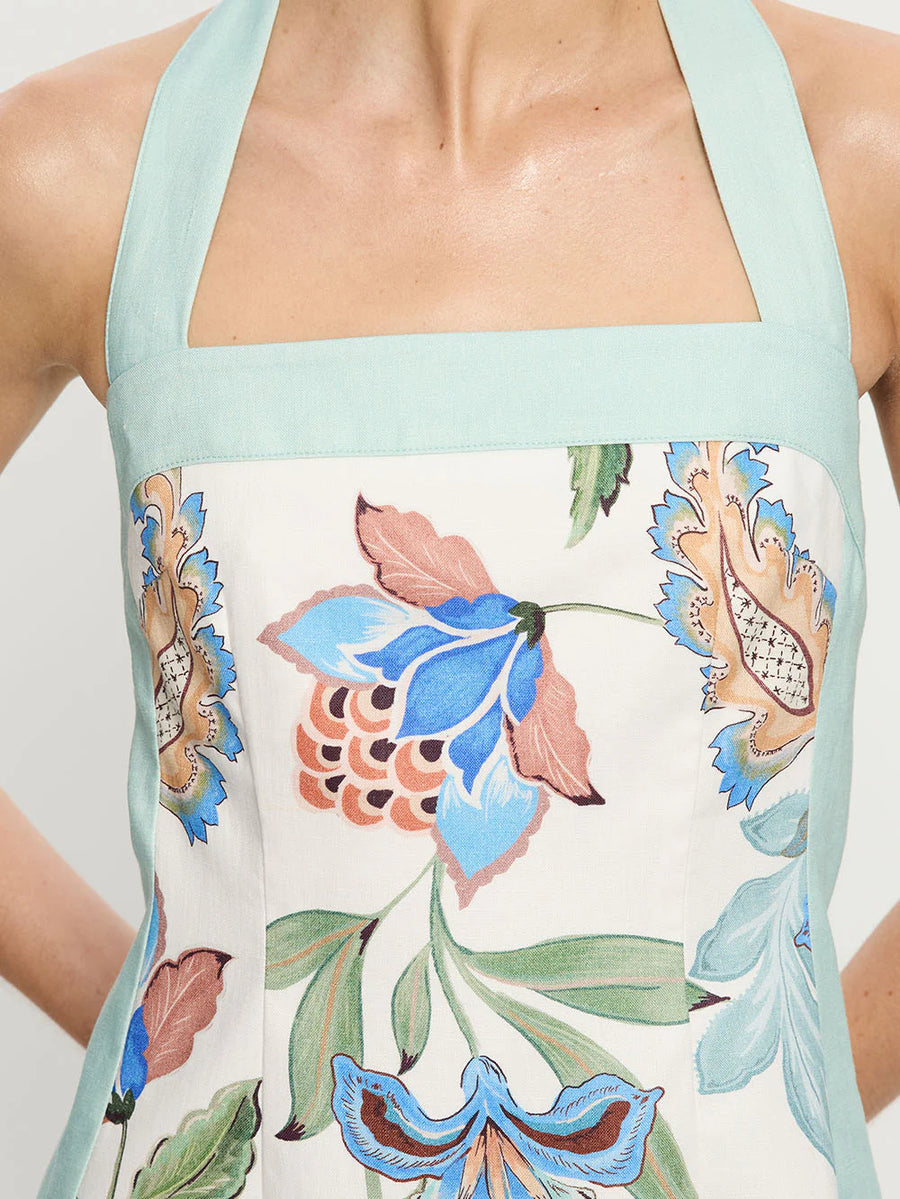 KIVARI - Azure Halter Mini Dress In Azure