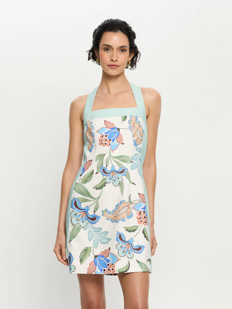 KIVARI - Azure Halter Mini Dress In Azure