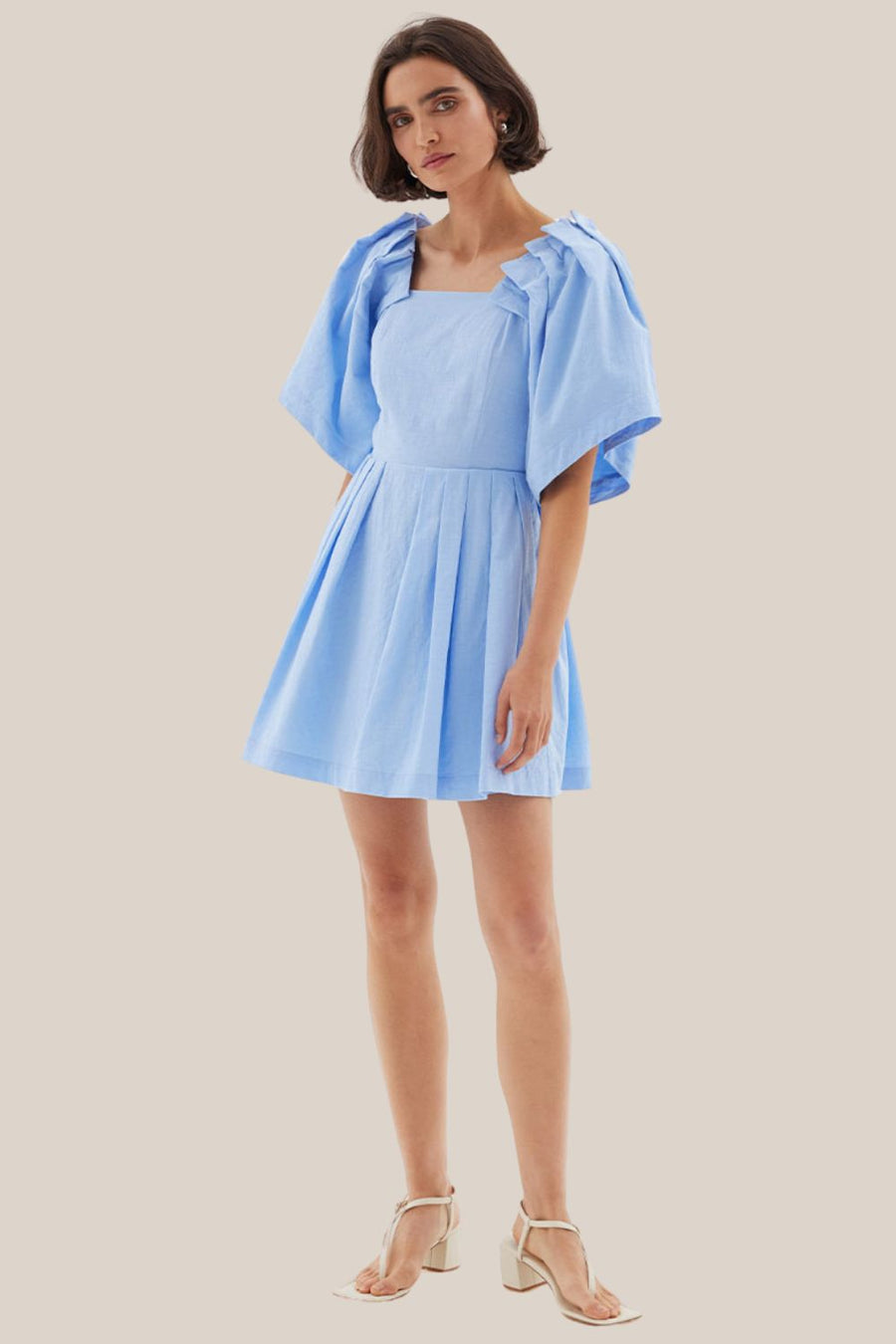 Sovere - Origami Mini Dress in Serene Blue