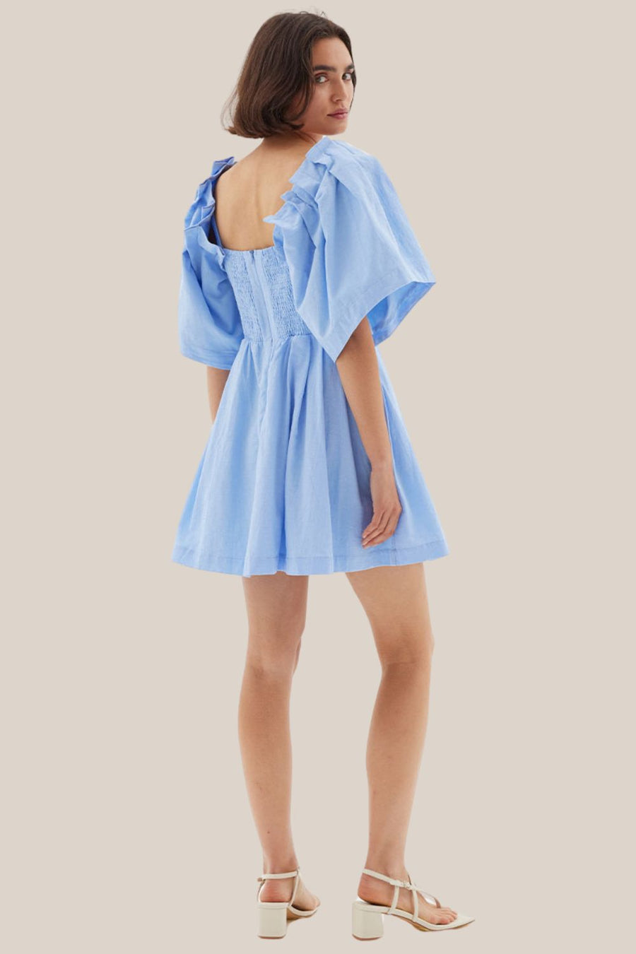Sovere - Origami Mini Dress in Serene Blue