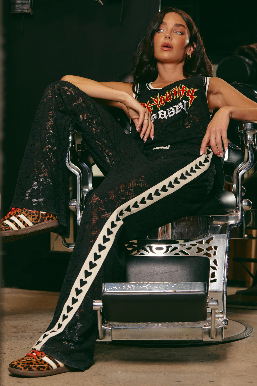 SABBI - The Raving Hearts Lace Pants in Black (PRE-ORDER)