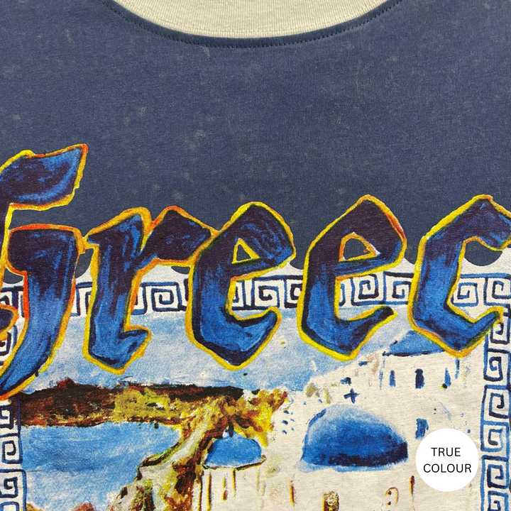 SABBI - The Very Oversided: The Greece Love Notes Tee in Navy Blue
