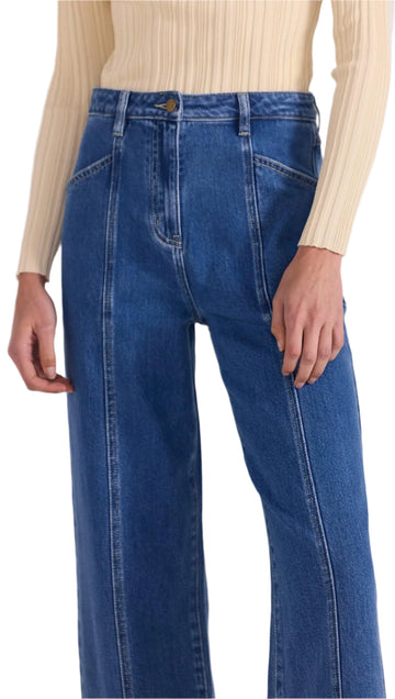 Staple the Label - Brooks High Waisted Jeans in Mid Blue