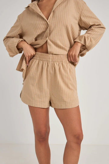 Rhythm - Byron Striped Short in Natural