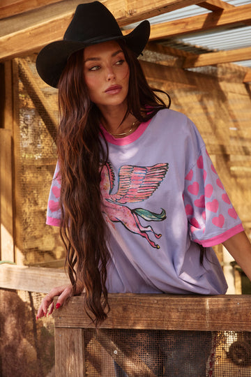 Sabbi - The Very Oversized: Words Have Power - Pegasus Tee in Lilac