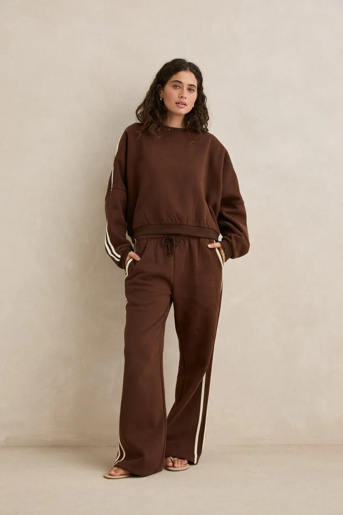 Rhythm - Contrast Trackpant in Brown