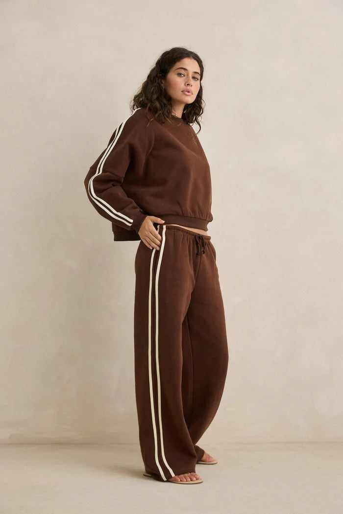 Rhythm - Contrast Trackpant in Brown