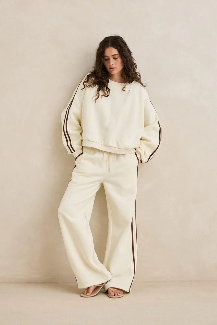 Rhythm - Contrast Sweatshirt in Cream