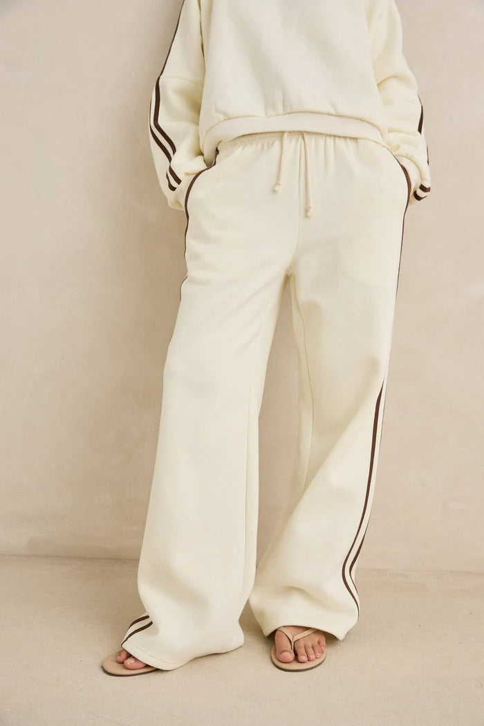 Rhythm - Contrast Trackpant in Cream