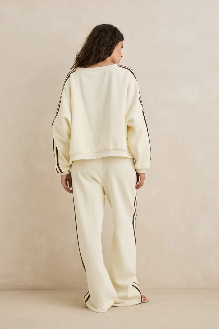 Rhythm - Contrast Sweatshirt in Cream
