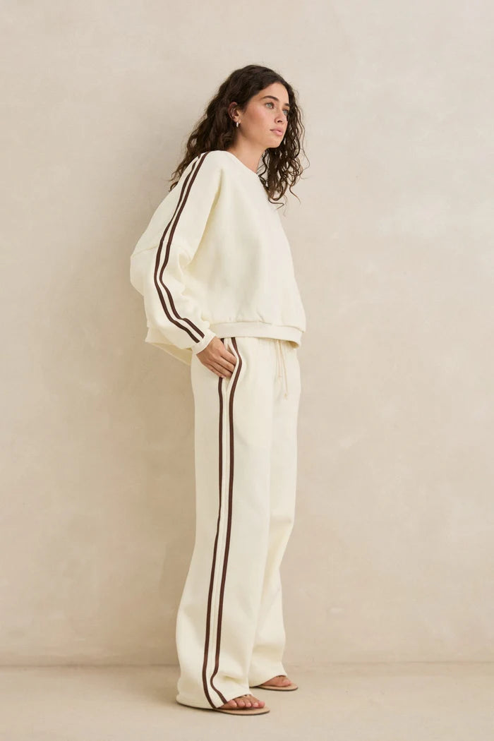 Rhythm - Contrast Trackpant in Cream