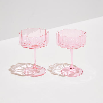 FAZEEK - Two x Wave Coupe Glasses - Pink