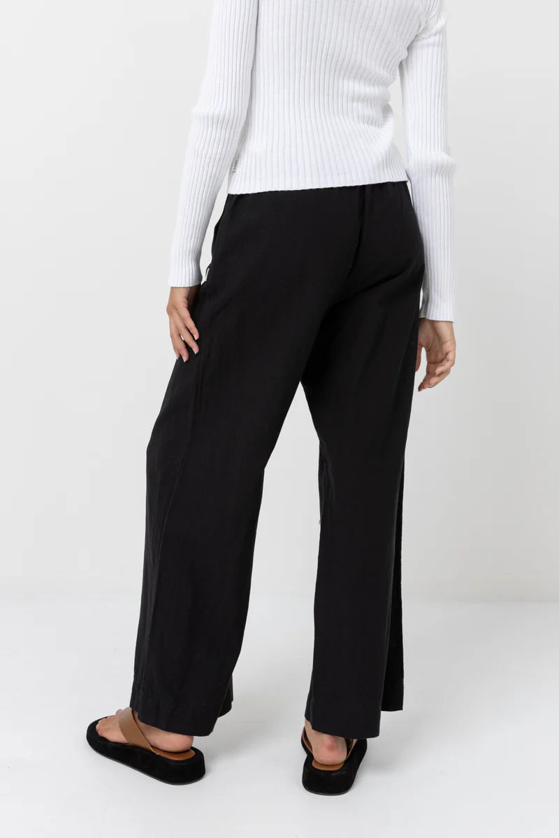 Rhythm - Classic Drawstring Pant in Black