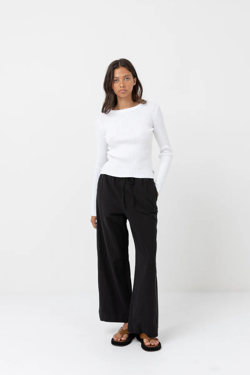 Rhythm - Classic Drawstring Pant in Black