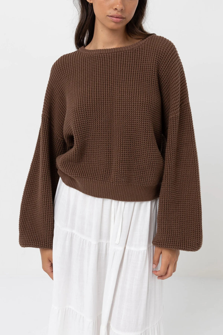 Rhythm - Classic Knit Jumper in Chocolate