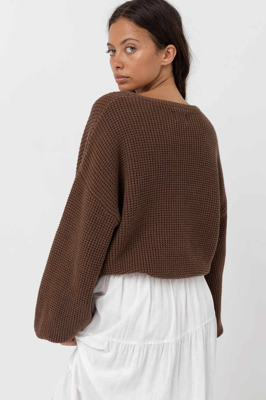 Rhythm - Classic Knit Jumper in Chocolate