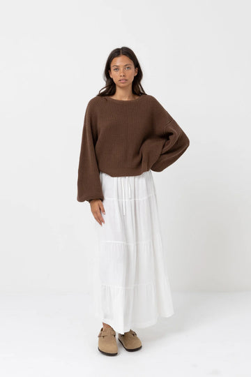 Rhythm - Classic Knit Jumper in Chocolate