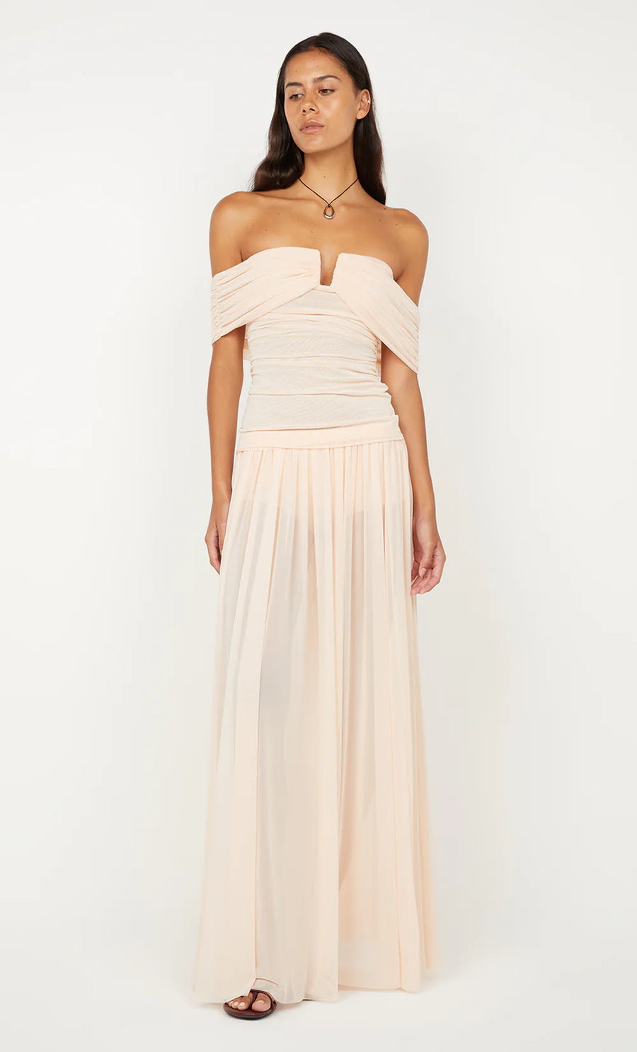Bec + Bridge - Camille Off Shoulder Top in Peach