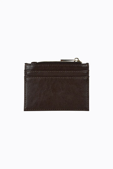 Peta + Jain - Ivy Wallet with Zip in Chocolate Crinkle/ Gold