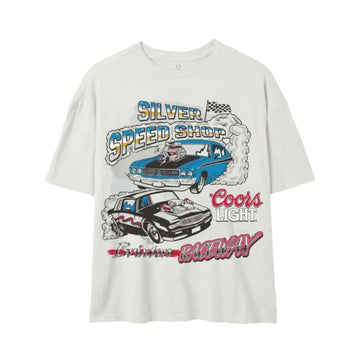 Brixton - Coors Light Raceway Boyfriend Tee in White