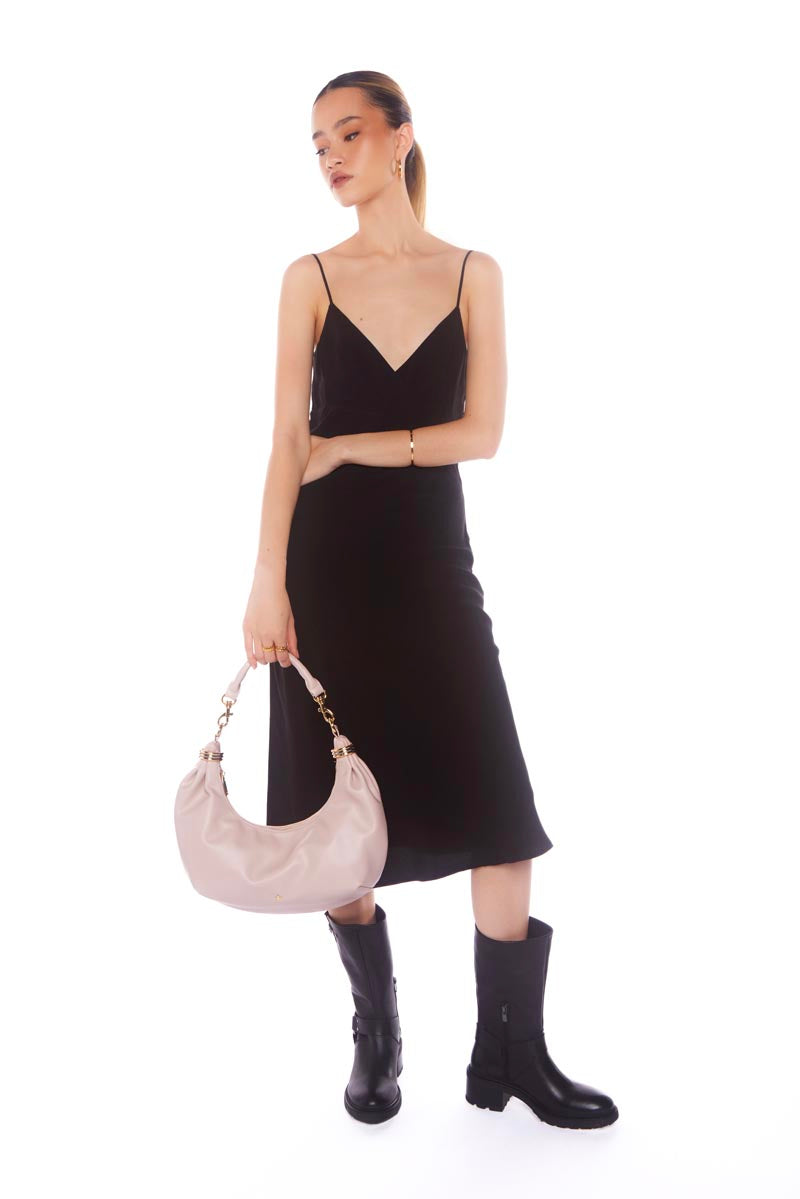 PETA + JAIN - Drift Ring Hobo Bag in Nude PU/Gold