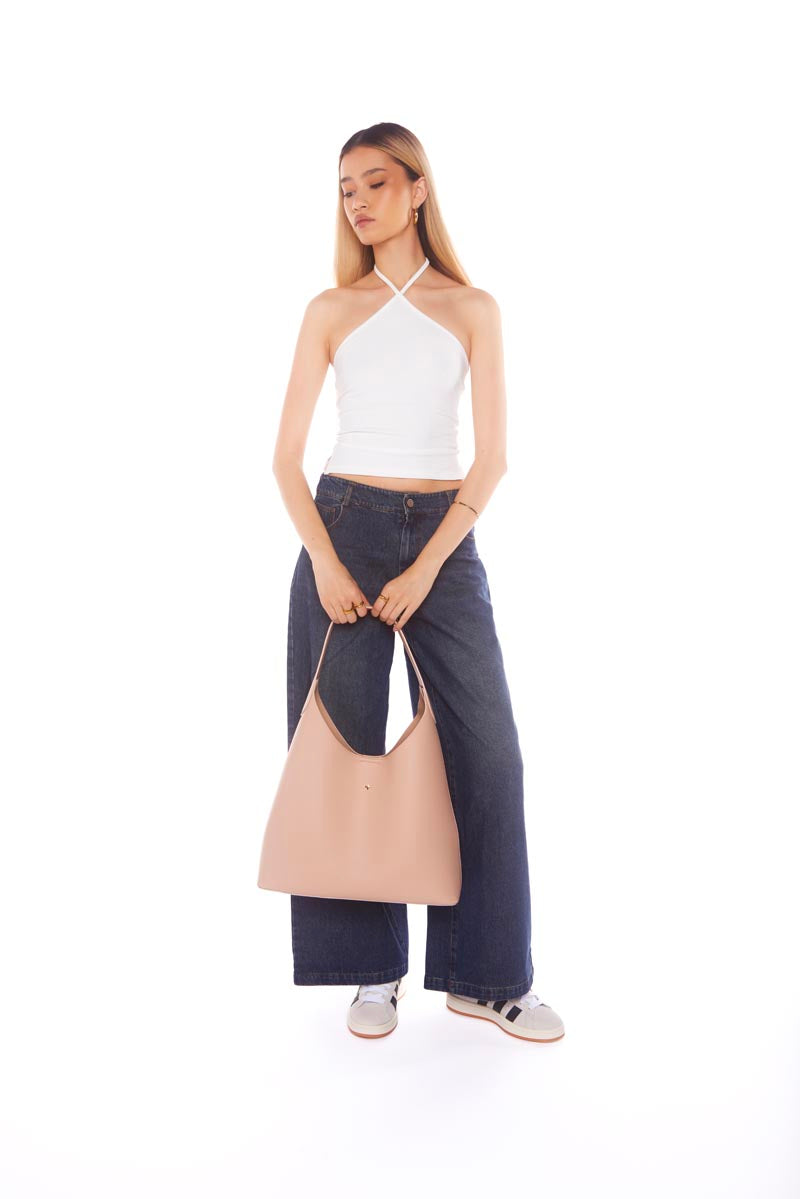 PETA + JAIN - Duke Hobo Tote in Nude Pebble/Gold