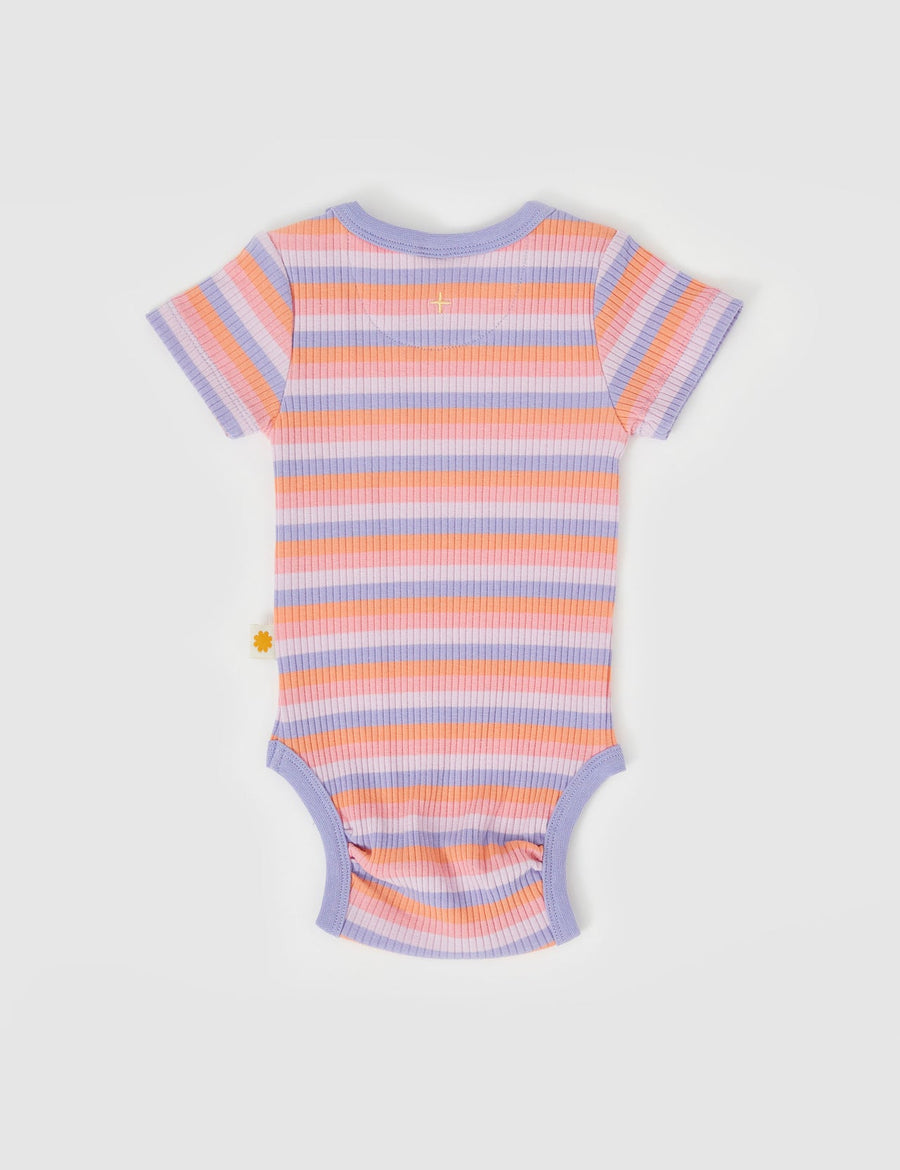 GOLDIE + ACE - Tutti Frutti Short Sleeve Rib Bodysuit in Multi
