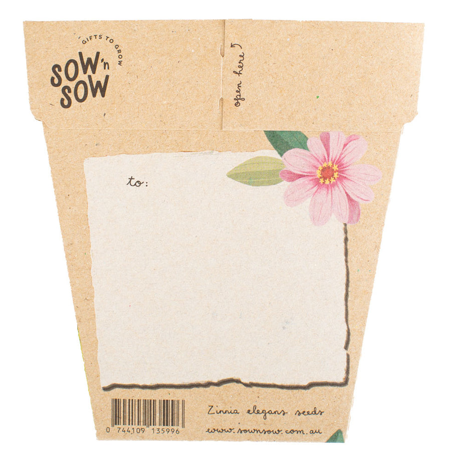SOW 'N SOW - Happy Birthday Zinna Gift of Seeds