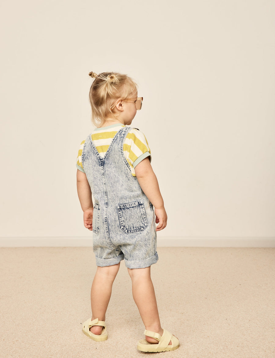 GOLDIE + ACE - Burton Washed Denim Overalls in Vintage Denim
