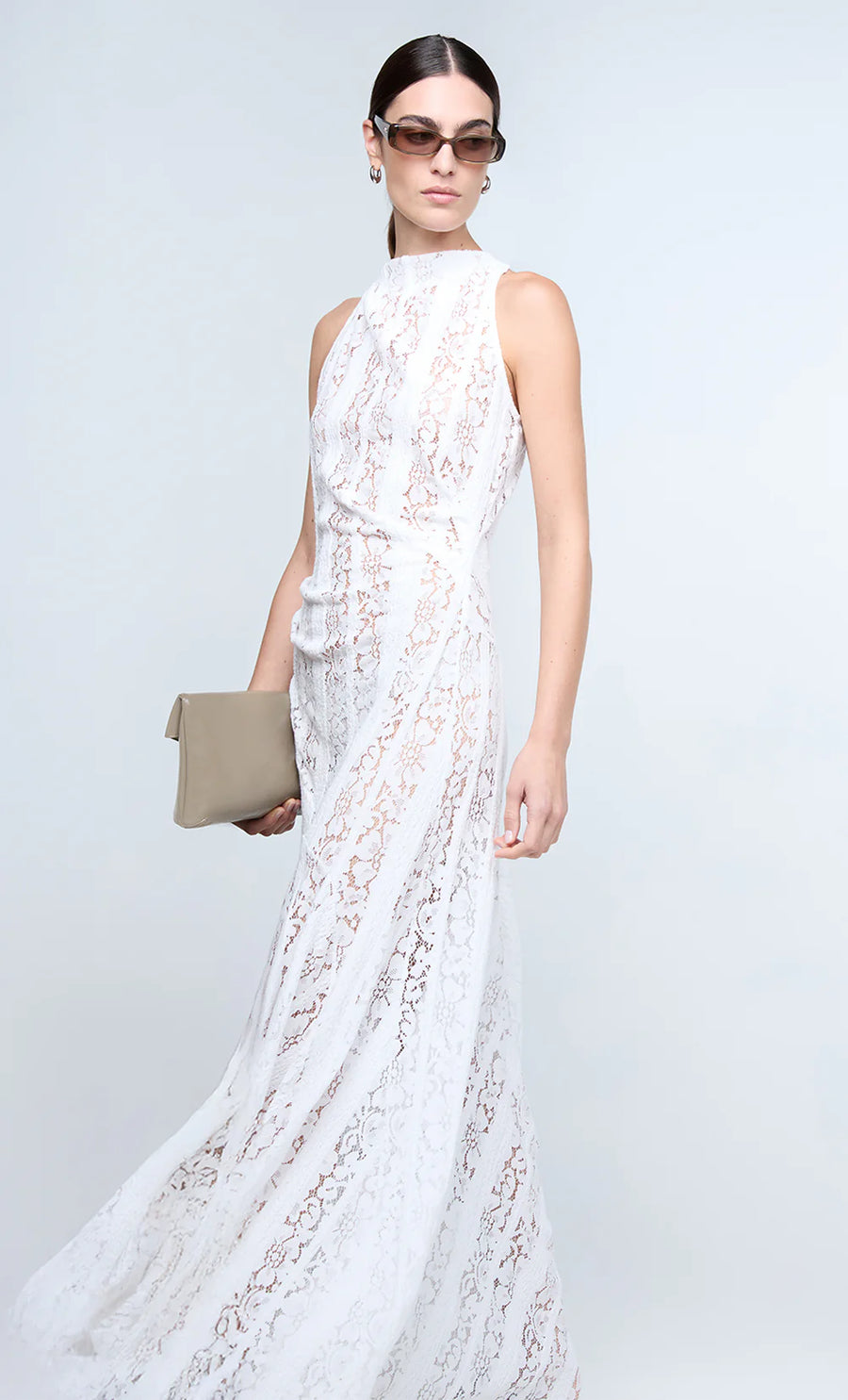 Bec + Bridge - Henrietta High Neck Maxi Dress in White Shadow Bang Bec + Bridge - Henrietta High Neck Maxi Dress in White Shadow Bang