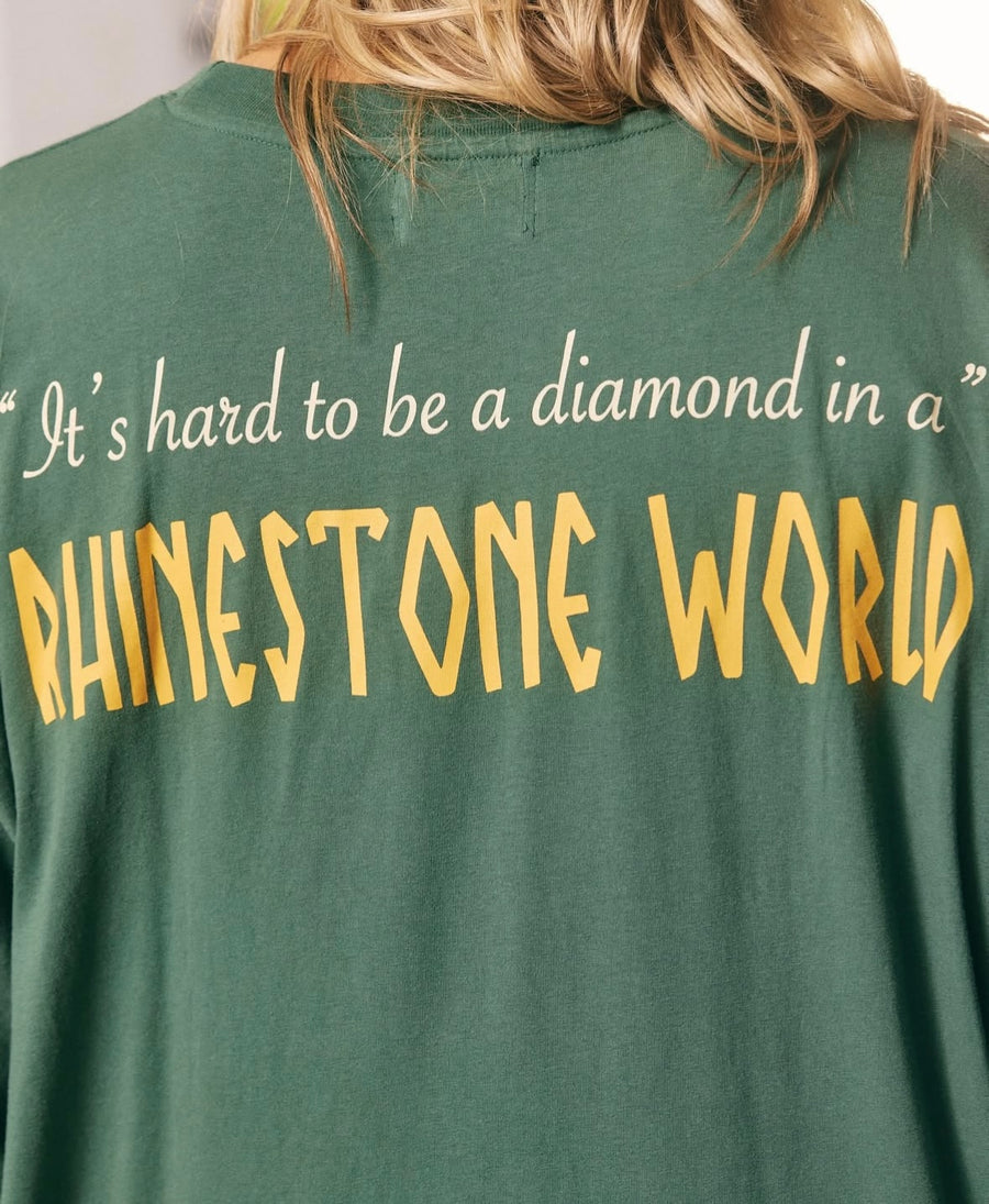 Sabbi - The Very Oversized Rhinestone Tee in Green