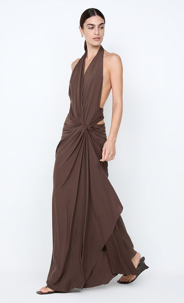 BEC + BRIDGE - Clementine Twist Dress In Milk Chocolate