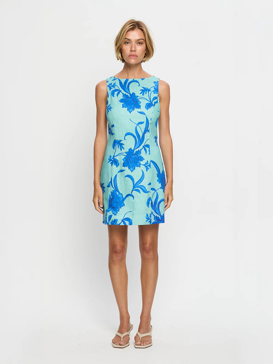 KIVARI - Juniper Mini Dress In Cobalt Blue/Green