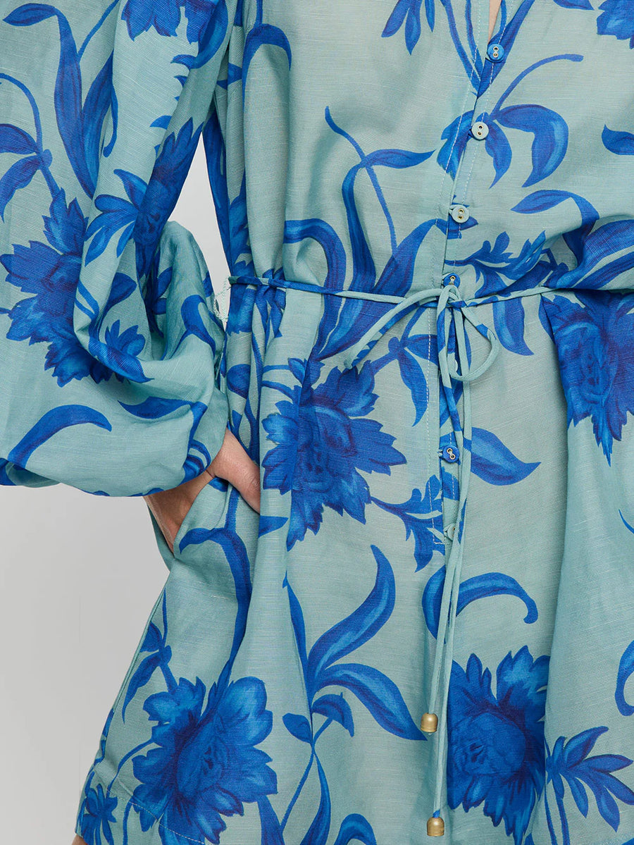 KIVARI - Juniper Playsuit In Cobalt Blue/Green