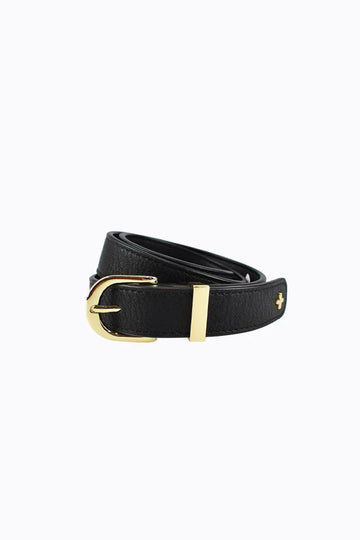 Peta + Jain - Kendrick Jean Belt with Metal Buckle in Black/Gold