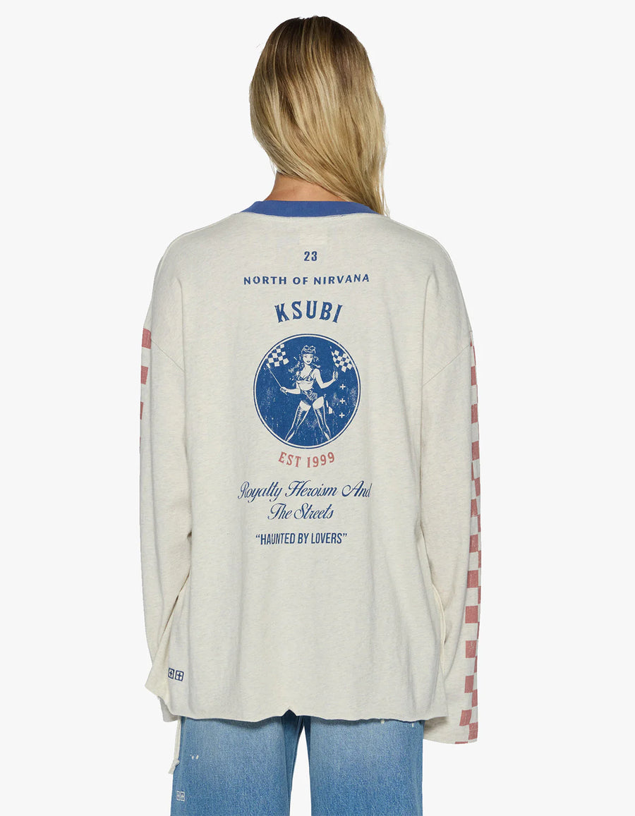 Ksubi - Pitt Lane LS Boyfriend Tee In Oat