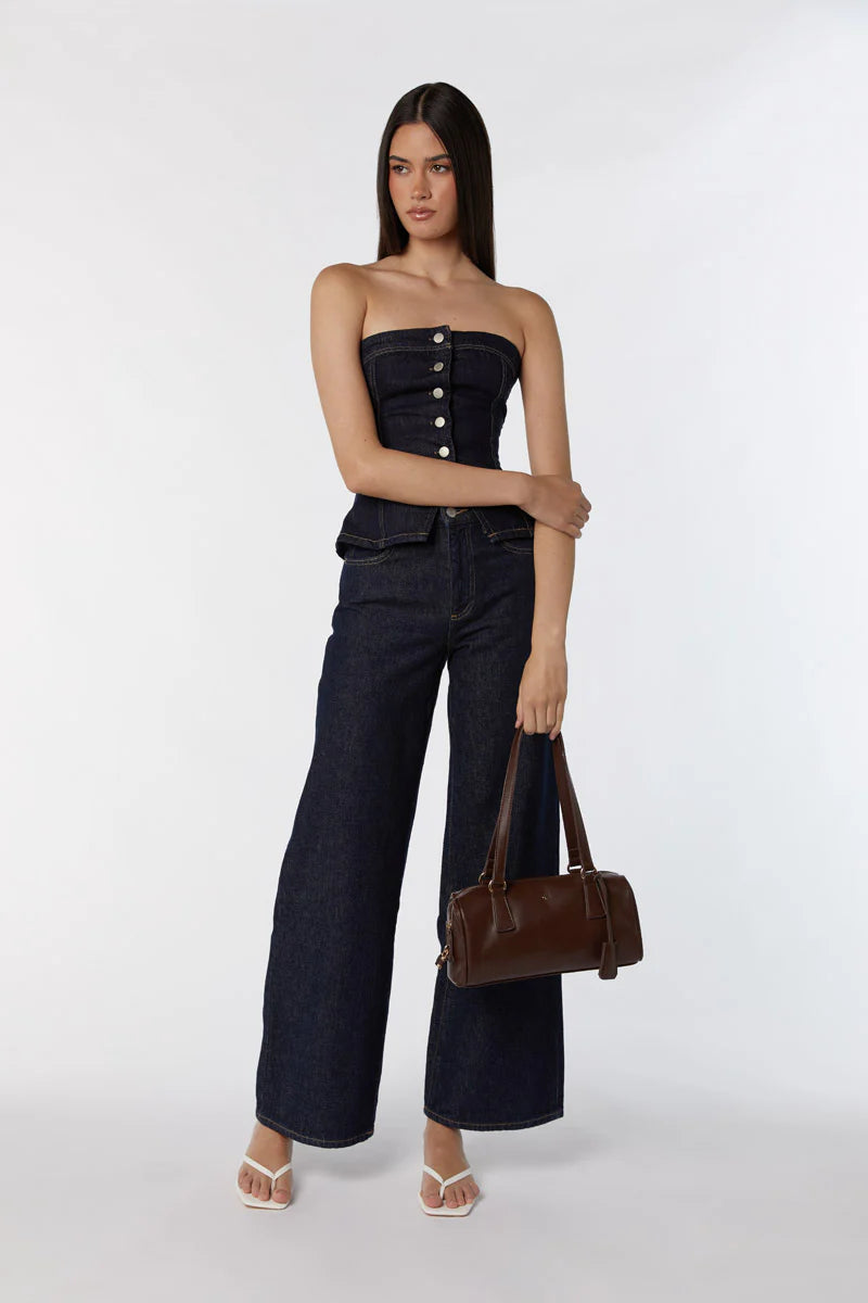 Peta + Jain - Levi Bowler Bag with Lock in Choc PU/Gold