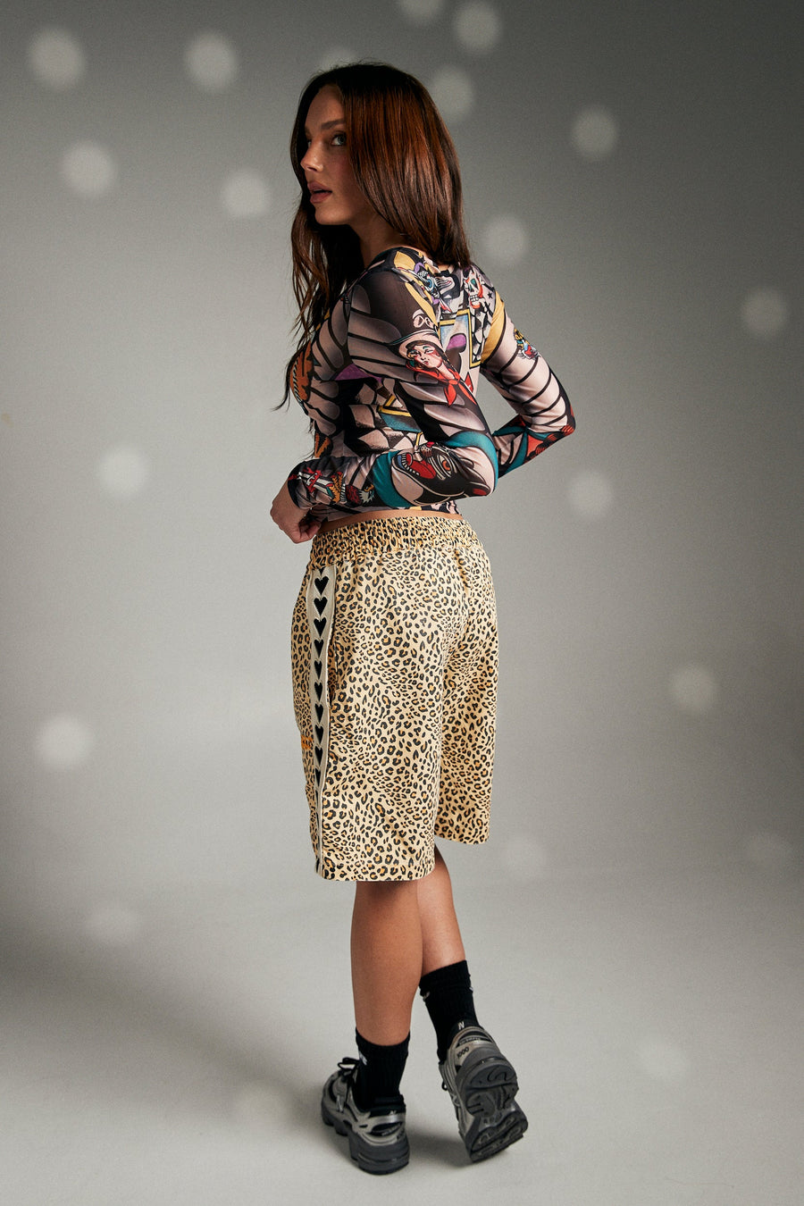 SABBI - Heart Breaker Jorts in Leopard Print